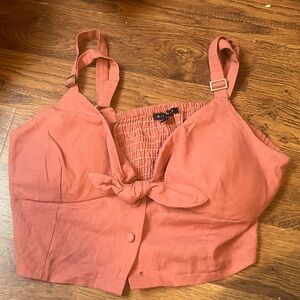 H&M Coral Tank Top with Bow Detail